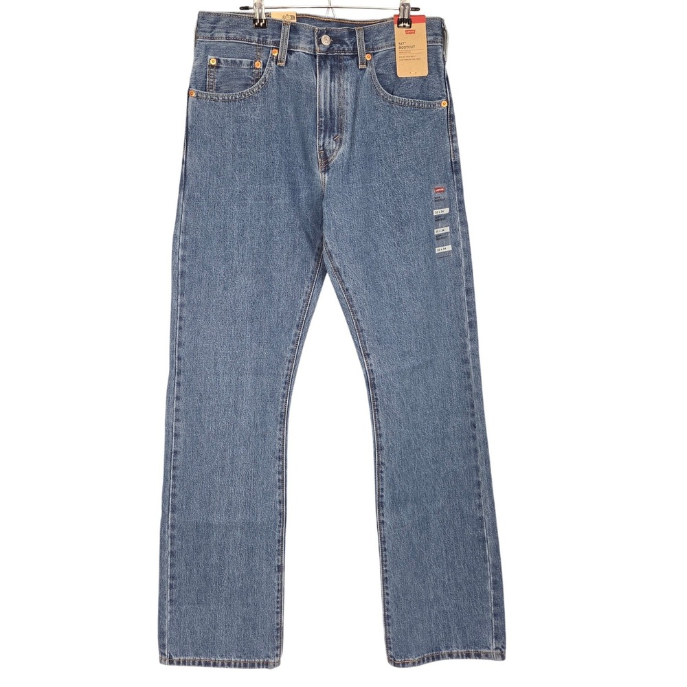 Levis 517 Bootcut Jeans Mens 32x34 Medium Wash Blue Denim 100% Cotton Zip NEW